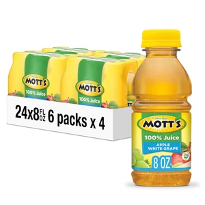 100 % Apfel weißer Traubensaft, 8 flüssige Unzen Flaschen, 24 Stück (4 Packungen à 6), ohne Zusatz - Bild 1 von 12