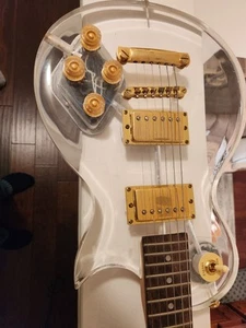 Galveston Electric Acrylic Clear Les Paul Guitar - Picture 1 of 4