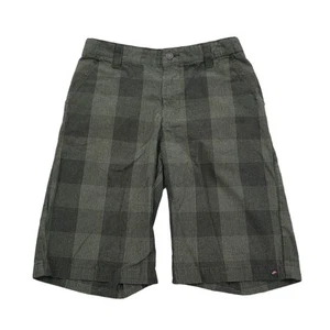 Tony Hawk Shorts Boys 16 Gray Plaid Flat Front Slash Pockets Bottoms - Picture 1 of 16