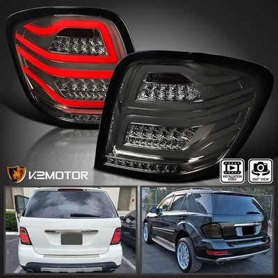 Smoke Fits 2006-2011 Mercedes Benz W164 ML300 LED Tubes Tail Lights Brake Lamps - Image 1 of 4