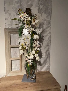 exclusives XXL Orchideengesteck auf einer Glasplatte 1 m hoch - Bild 1 von 11