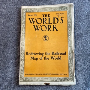 The World's Work Magazine August 1914 ~ Neuzeichnung der Eisenbahnkarte der Welt - Bild 1 von 14