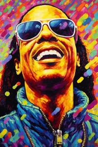 Stevie Wonder Leinwand Kunstdruck, Gemälde, Rockmusik Kunstwerk - Bild 1 von 1