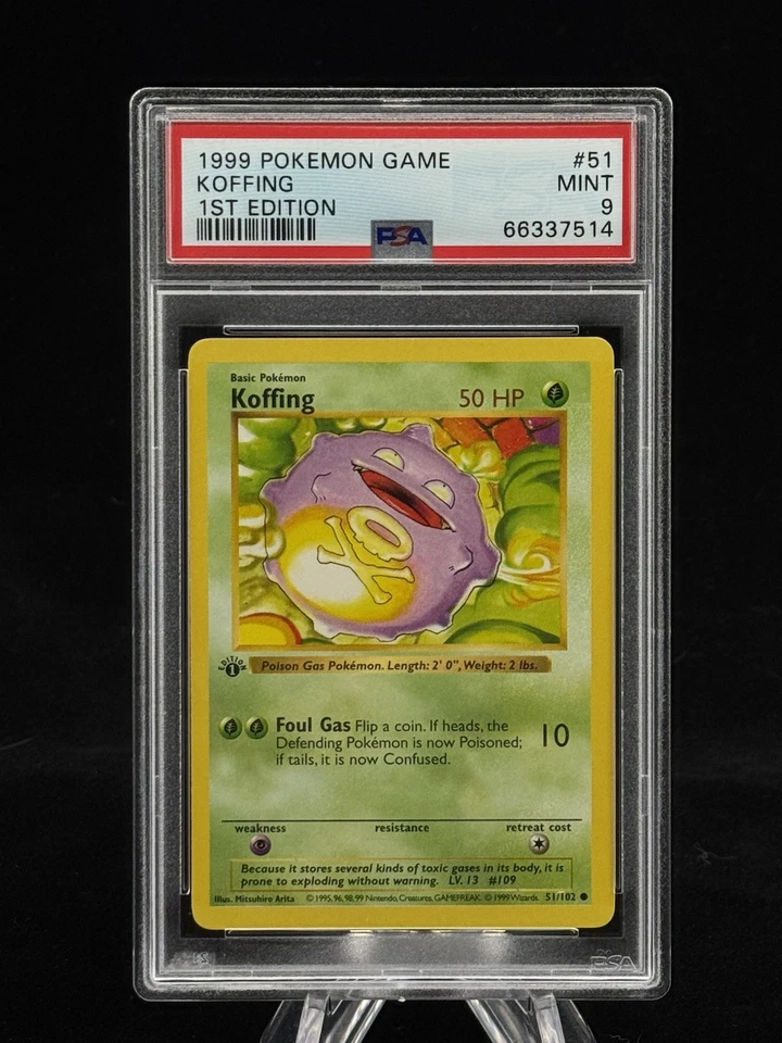 Koffing #51 1st Edition Base Set 1999 Pokémon Game PSA 9 🍃 - Image 1 of 3