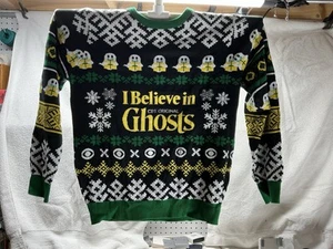 CBS GHOSTS UGLY CHRISTMAS SWEATER GIVEAWAY SIZE L & Ghosts Baseball Cap - Picture 1 of 11