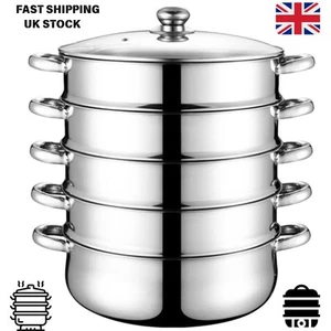 Commercial Grade 5 Tier Steamer 28cm Stainless Steel 10 Year Warranty - Picture 1 of 11