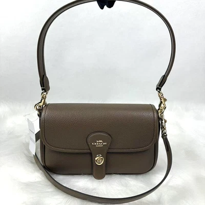 COACH Hadley Shoulder Bag Crossbody In Leather Gold/Dark Stone CY683 NWT - Image 1 of 4