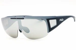 Occhiali da sole FILA SFI126 6QSP montatura blu opaco lenti argento specchio 99mm - Foto 1 di 4