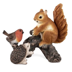 Dekofigur Eichhörnchen HERBSTFARBEN mit Igel und Vogel auf Ast 18cm Formano H25 - Bild 1 von 1