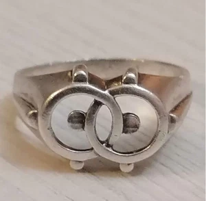 Vintage Silver Rare Ring 875 probe 18 size  Orginal Jewelry stampe Rhomb mark - Picture 1 of 12