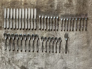 43 Pcs Splendide Dune Pattern 18/0 Stainless Flatware Silverware Set Lot - Picture 1 of 12