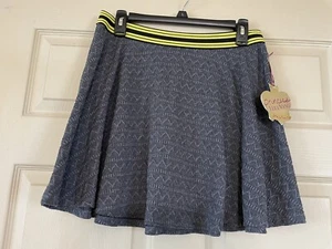 New Princess Vera Wang Skater Skirt Gray with Black /Yellow Waistband Sz Large - Picture 1 of 4
