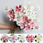 PU Lily Flowers 3Heads Fake Plants Exquisite Artificial Flowers