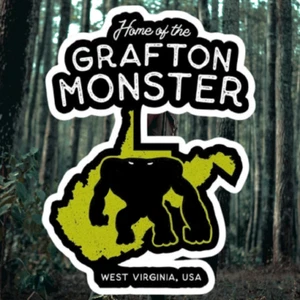 Home of the GRAFTON MONSTER West Virginia EE. UU. - Calcomanía de vinilo pegatina 6,5" x 4,75" - Imagen 1 de 3