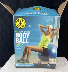 GOLD'S GYM Fitness Body Ball 65 cm w/Air Pump & Exercise Chart Up To 250 lbs - Picture 1 of 6