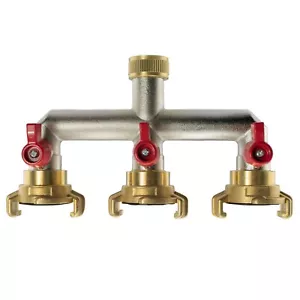 More details for brass geka type quick connect adapter claw fitting hose pipe splitters lance uk