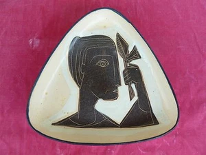 RARO PIATTO AD ANGOLO O CIOTOLA POCO PROFONDA PHILIPPE LAMBERCY STUDIO CERAMICA - Foto 1 di 5