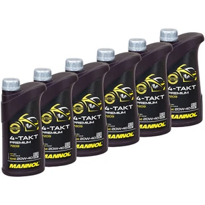 6x 1 Liter Motor ÖL Motoröl 4-Takt Premium 20W40 MANNOL API SN Motorenöl Motoren - Bild 1 von 8