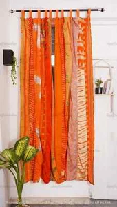 2 piezas cortinas de sari de seda para decoración de ventanas decoración de cortinas de sari de sari de sari de colección india - Imagen 1 de 1