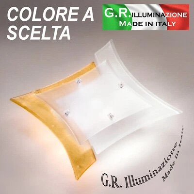PLAFONIERA MODERNA A LED 1 L. Ø34 LAMPADA DA SOFFITTO VETRO SATINATO E ORO Duomo - Immagine 1 di 4