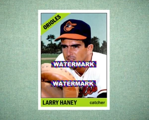 Larry Haney Baltimore Orioles 1966 Style Custom Baseball Art Card - Picture 1 of 2