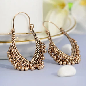 Lo último Bohemio Boho Oro/Plata Hueco Irregular Doble Redondo Tallado - Imagen 1 de 12