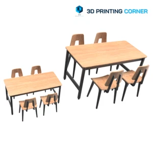 CANTEEN TABLE WITH CHAIRS 1:43, 1:76 scale, OO, O gauge Model Diorama - Picture 1 of 10