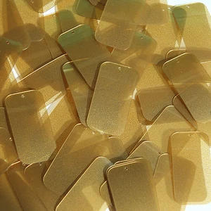 Lentejuelas rectangulares rectangulares de 1,5 pulgadas con lentejuelas transparentes de oro caramelo - Imagen 1 de 2