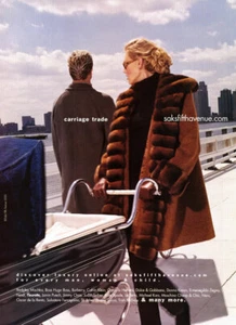 Abrigo de piel Saks Fifth Avenue 2000 1 página anuncio de revista - Imagen 1 de 1