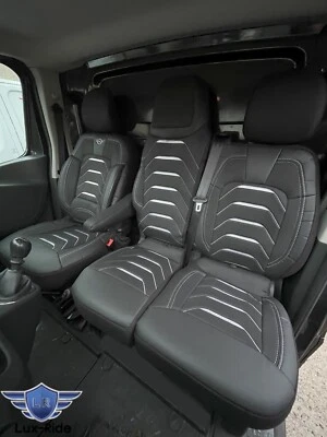 FUNDAS DE ASIENTO A MEDIDA PARA RENAULT TRAFIC 2015-2024 TELA Y CUERO ARTÍSTICO Foto 1 de 4