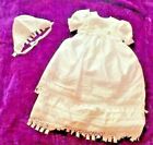  3 6 Months  Christening Satin Gown Embroidered And Bonnet