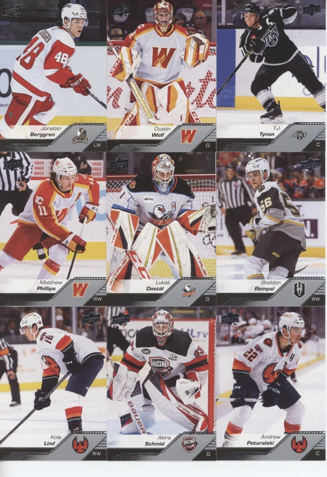 U PICK EM LOT 2022-23 22-23 Upper Deck UD AHL Hockey Base card set #1-100 - Image 1 of 1