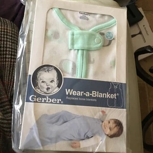 Gerber BABY "Baby Elephants " Wear A Blanket Cozy Sleepwear Age 0-6M ~ Mint ~NEW - Picture 1 of 3