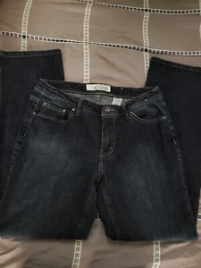 Faded Glory Stretch Straight Eased Dark Blue Jeans Size 8 - Picture 1 of 3