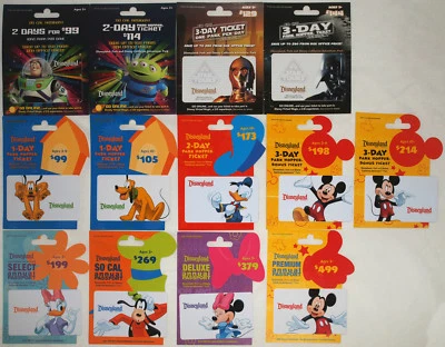 13 Different DISNEYLAND Passport Disney Gift Cards 2012: Star Wars/Tours, Buzz++ - Image 1 of 4
