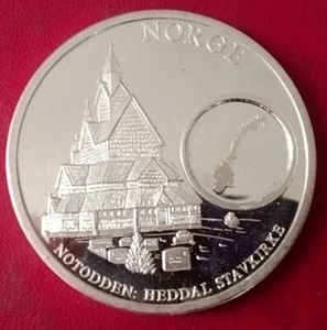 Médaille European Currencies Argent Plated Effigie Norvege Norge - SUP/SPL - Photo 1 sur 5
