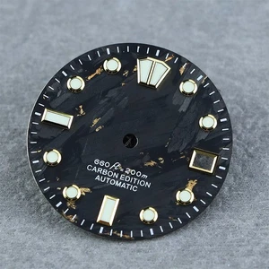 28,5 mm oro fibra de carbono esfera YM esfera NH35/NH36 BGW9 lume logotipo personalizado - Imagen 1 de 8