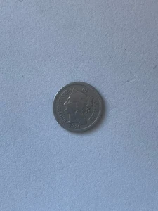 1874 3-CENT NICKEL COIN NICE DETAIL UNGRADED CIRCULATED VG - Picture 1 of 3