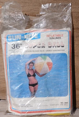 Vintage Inflatable 3 color Jumbo Beach Ball 36 inch - Image 1 of 3