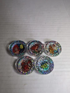 Pogs Pog The Little Mermaid Slammer Lot Thick Acrylic Plastic Lot Of 5 - Picture 1 of 7