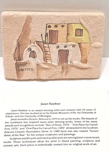Azulejo artístico de arena firmado por Janet Haefner Tucson Arizona artista del suroeste 5,5"x4" - Imagen 1 de 5