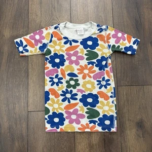 Hanna Andersson Flower Print Fitted Short Sleeve Shirt, Size 140 cm / US 8 - Picture 1 of 6