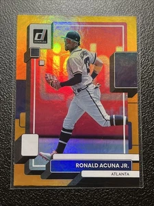 2022 Panini Donruss #121 Ronald Acuna Jr. Orange Holo Image Variation SP! Braves - Bild 1 von 2
