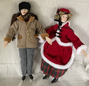 Hamilton Collection 15" Central Park Skaters Porcelain Dolls 1990 - Picture 1 of 5