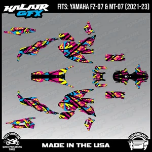 Graphics Kit for YAMAHA FZ-07 MT-07 (2021-2023) Shatter Series - Magenta - Picture 1 of 4