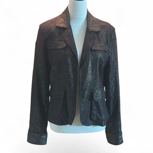 Vintage Grace Chuang New York Women's M Black Jacket Blazer Metallic Shimmer - Picture 1 of 17