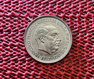 25 ptas 1957 Spanien . Gut erhalten. im Stern 71 Sammelstück aus Nachlass - Bild 1 von 11