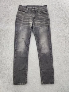 Levis 511 Jeans Mens 29x30 Black Gray Slim Fit Stretch Denim Distressed Faded - Picture 1 of 11