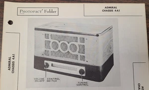 ADMIRAL MODELS 6T06 (CHASSIS 4A1) RADIO PHOTOFACT - Picture 1 of 1