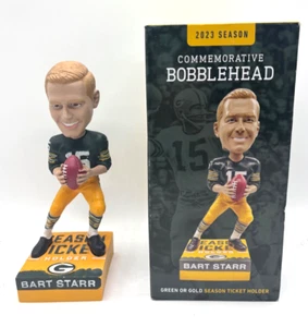 Porta biglietti stagione Bart Starr 2023 Green Bay Packers Bobblehead ESCLUSIVO! NFL - Foto 1 di 9